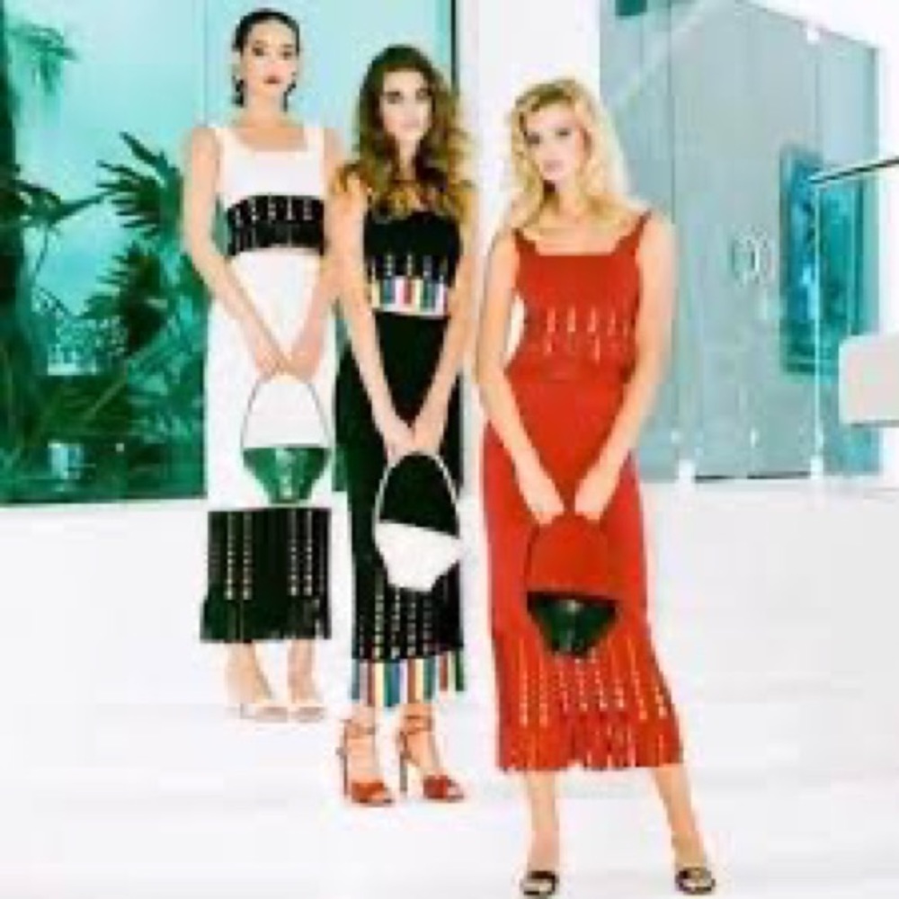 Staud burgundy fringed paradise skirt and top combo - XS